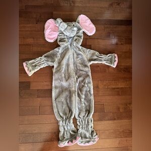 Kids Elephant Halloween Costume Gray & Pink Warm Sz M 4/5